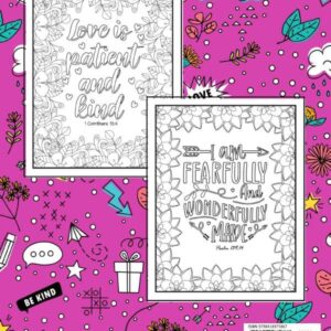 Inspirational & Motivational Bible Verse Coloring Book for Girls: Over 35 Beautiful Lettering Designs of Quotes and Verses of the Scripture for Ages 9-14 Years Old