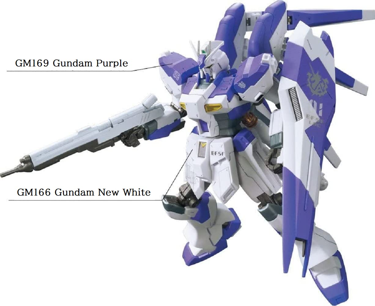 Mr Hobby GSI Creos Gundam Marker MSV Advance Set 6 Colors New white, Red gold, Light blue, Purple, Titans blue, Char pink GMS124 With Kanji LOVE Sticker, 5.98 x 5.98 x 0.5 in