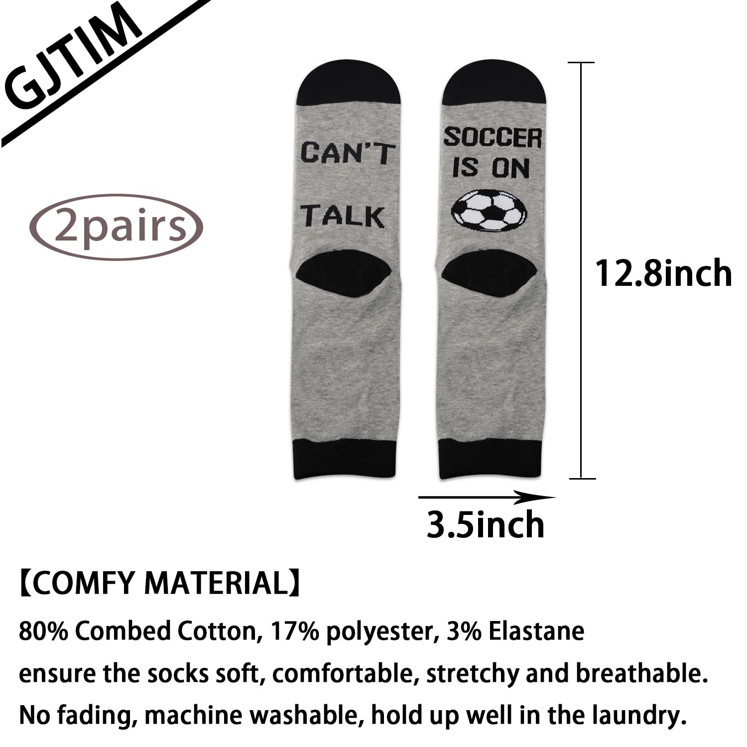 GJTIM Soccer Lover Gift Soccer Birthday Gift Can’t Talk Soccer Is On Novelty Soccer Socks for Women Men (Soccer Is On)