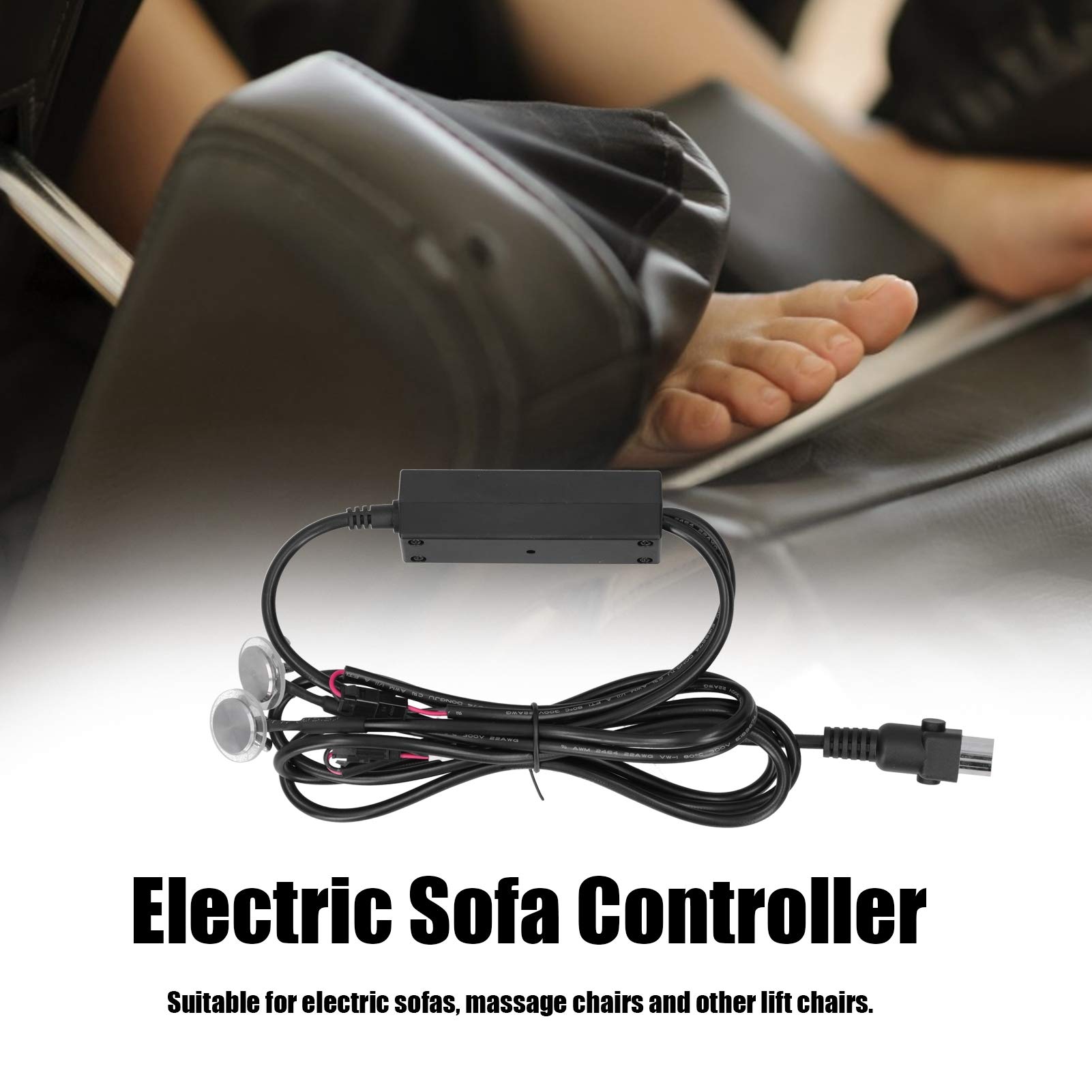 Touch Sensor and Control Box Set Replacement for Lift Chairs/Electric Recliners, 5 Pin Recliner Touch Controller, Electric Push Rod Lifting Controller, Durable and Anti‑Interference