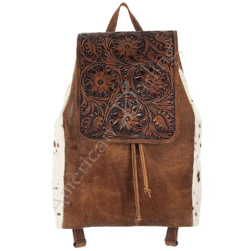 American Darling Hand Carved Leather Backpack Womens Mens Instant Vintage Backpacks Purse Men laptop Bookbags Cow Hide on