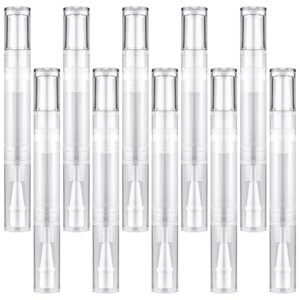 10pack 5ml transparent twist pens, empty nail oil pen brush cosmetic lip gloss container applicators
