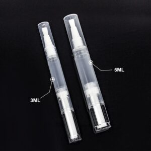 10Pack 5ML Transparent Twist Pens, Empty Nail Oil Pen Brush Cosmetic Lip Gloss Container Applicators