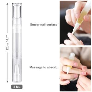 10Pack 5ML Transparent Twist Pens, Empty Nail Oil Pen Brush Cosmetic Lip Gloss Container Applicators