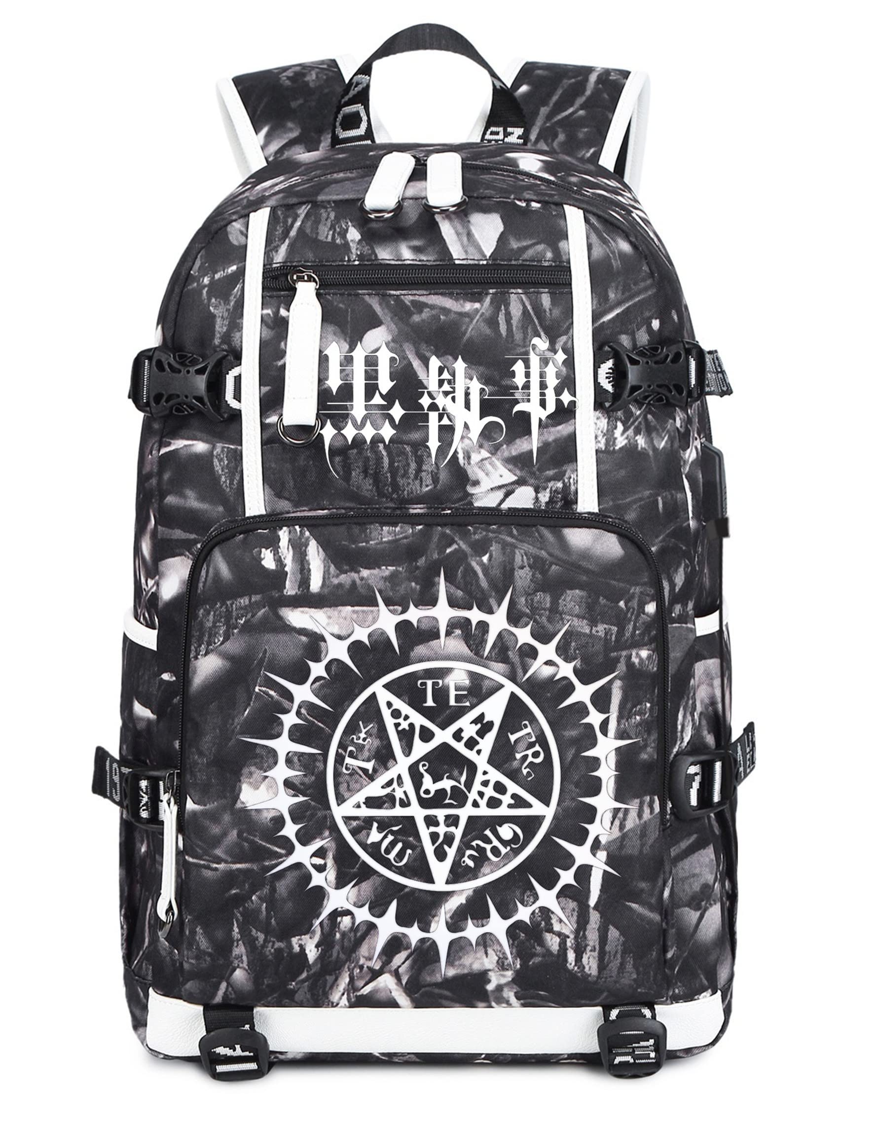 ISaikoy Anime Sebastian Michaelis Backpack Ciel Shoulder Bag Bookbag Daypack School Bag M18