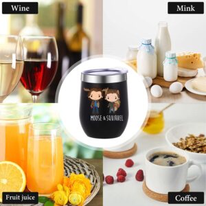 ATHAND Supernatural Gifts Mug 12 OZ Insulated Wine Tumbler Cup with Lid -Vacuum Stainless Steel Coffee Mug Stemless Cup- Funny Birthday Gifts Idea for Women Men (Black)