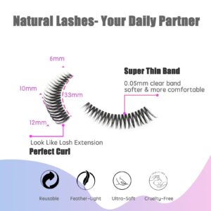 DAODER Short Lashes Natural Look Cat Eye Lashes Clear Band Wispy Curly False Eyelashes Like Lash Extension 12mm Thin Band Soft Mink Lashes Pack 10 Pairs (Cat Eye Lashes)