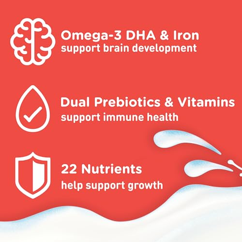 Enfagrow PREMIUM Toddler Nutritional Drink, Natural Vanilla Flavor, Omega-3 DHA for Brain Support, Prebiotics & Vitamins for Immune Health, Non-GMO, Powder Can, 32 Oz