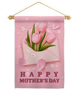 ornament collection mommy day mail garden flag set wood dowel family mother mom mama grandma love flowers parent sibling relatives grandparent house banner small yard gift double-sided, made in usa