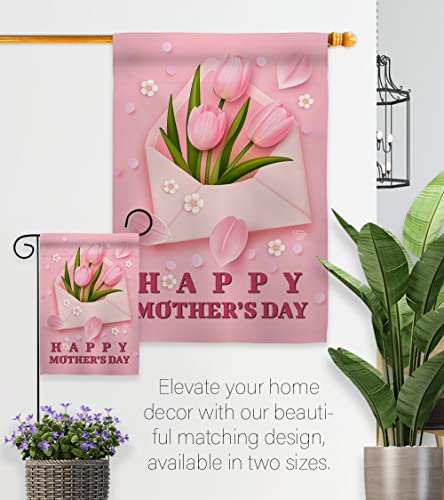 Ornament Collection Mommy Day Mail Garden Flag Set Wood Dowel Family Mother Mom Mama Grandma Love Flowers Parent Sibling Relatives Grandparent House Banner Small Yard Gift Double-Sided, Made in USA