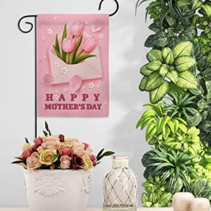 Ornament Collection Mommy Day Mail Garden Flag Set Wood Dowel Family Mother Mom Mama Grandma Love Flowers Parent Sibling Relatives Grandparent House Banner Small Yard Gift Double-Sided, Made in USA