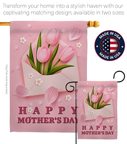 Ornament Collection Mommy Day Mail Garden Flag Set Wood Dowel Family Mother Mom Mama Grandma Love Flowers Parent Sibling Relatives Grandparent House Banner Small Yard Gift Double-Sided, Made in USA