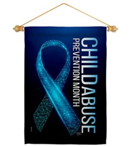 breeze decor prevention child abuse garden flag set wood dowel support awareness inspirational survivor ribbon cancer autism breast blm house banner small yard gift double-sided, made in usa