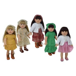 18 Inch Doll Clothes Dress and Doll Accessories (Vintage Clothing Set)