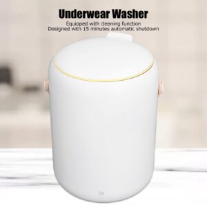 Portable Washing Machine, Small Washer Proof Built in Draining Fence 3L Capacity Healthy Automatic Shutdown Waterproof Cover for Apartment white