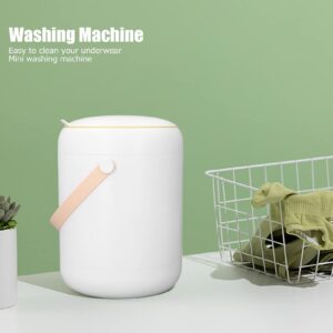 Portable Washing Machine, Small Washer Proof Built in Draining Fence 3L Capacity Healthy Automatic Shutdown Waterproof Cover for Apartment white