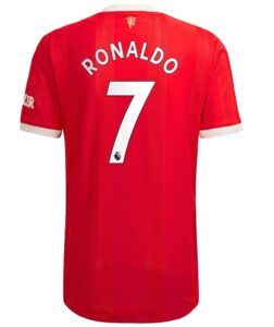 ronaldo #7 men's man united home authentic soccer jersey 2021/22 (x-large) red
