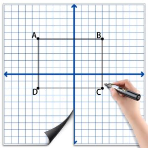 4 pieces jumbo magnetic xy coordinate dry erase grid, magnetic graph for grid whiteboard, dry erase board, dry erase graph for classrooms, teaching, learning tools, 26 x 26 inches