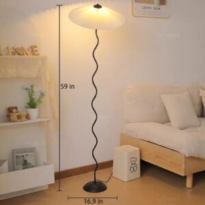 Pleated Floor Lamp, 3 Color Dimmable Floor Lamp, Retro Bedside Atmosphere Table Lamp for Bedroom, Living Room, Office ( Color : 4# , Size : Large )