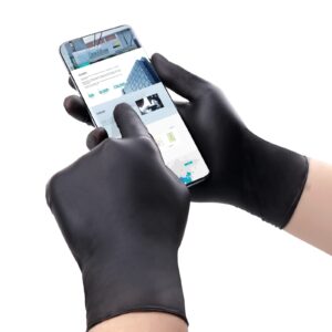 Wostar Black Vinyl Gloves Small 50 Pack 3 Mil Powder Latex Free Disposable Exam Gloves For Food Service Kitchen Cleaning Gloves