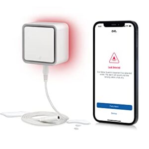 Eve Water Guard - Smart Home Water Leak Detector, 6.5 ft Sensing Cable, 100 dB Siren, (Apple HomeKit), App Notifications, Bluetooth, Thread