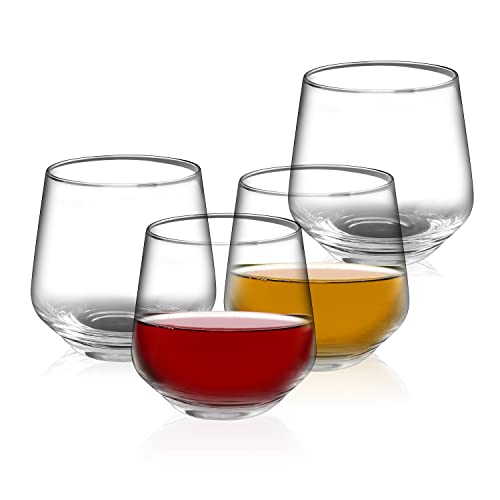 Nice Day Celebrate clink glasses Wine Glass Set Red Wine Glasses, Water Glasses Short Wine Tumblers for White Wine Glasses Large 13 OZ TumblerStemless Wine Glasses Set of 4 No Stem Margarita Glasses