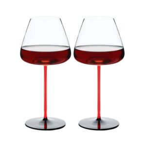 hijiad, a super burgundy and bordeaux large capacity red wine glass, handmade by master craftsmen. (2 sets) (upgraded-reinforced thickness) (classic - normal thickness)