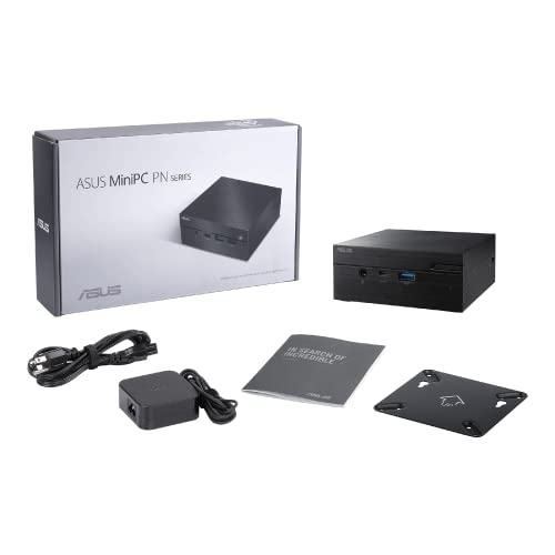 ASUS PN62S Mini PC System with Intel Core i5-10210U, 8GB DDR4 RAM, M.2 PCIE 256GB SSD, WiFi 6, Bluetooth, USB-C, Windows 10 Pro (PN62S-SYS582PXFD), Black