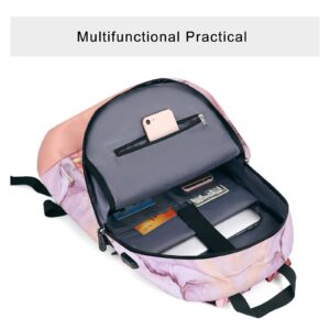 MOSISO Laptop Shoulder Bag Compatible with MacBook Air 13 inch A2337 A2179 A1932/Pro A2338 A2251 A2289 A2159 A1989 A1706 A1708, Polyester Sleeve with Trolley Belt Marble MO-MBH216 & Laptop Backpack