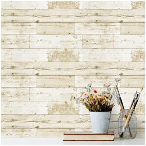akywall faux wood peel and stick wallpaper vintage wood plank contact paper self-adhesive removable wall covering prepasted decorative 17.7 x 118inches