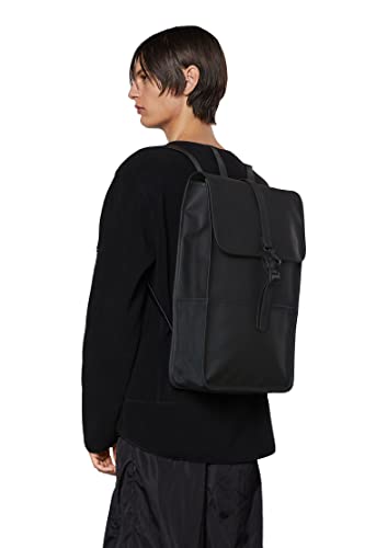 RAINS Backpack for Women and Men - Fits 15" Laptop - Water Resistant Rucksack - (Black, One Size)