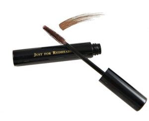 just for redheads spice supreme waterproof mascara - designed for redheads, lengthens and adds volume, great for blondes, smudge-proof, cruelty free, evenly coats, warm cinnamon tint - made in the usa