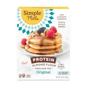 simple mills just add water almond flour pancake mix, original protein - gluten free, plant based, paleo friendly, breakfast, 10.4 ounce (pack of 1)