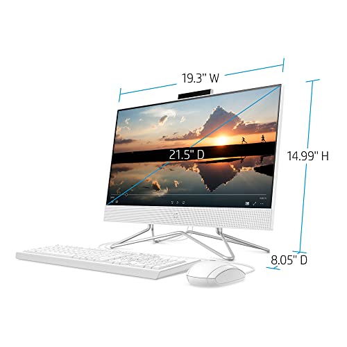 HP 2022 Newest 22-inch FHD All-in-One Desktop Computer Dual-Core AMD Athlon Silver 3050U 8GB DDR4 RAM NVMe M.2 512GB SSD DVD WiFi AC BT RJ45 Webcam Windows 11 Home White w/RE USB3.0 Flash Drive