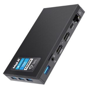 mele fanless mini pc quieter3q 11th gen n5105 8gb 256gb windows 11 pro micro computer wifi 6 small desktop service with usb-c pd, gigabit ethernet, dual hdmi 4k, auto power on, pxe support m.2 ssd