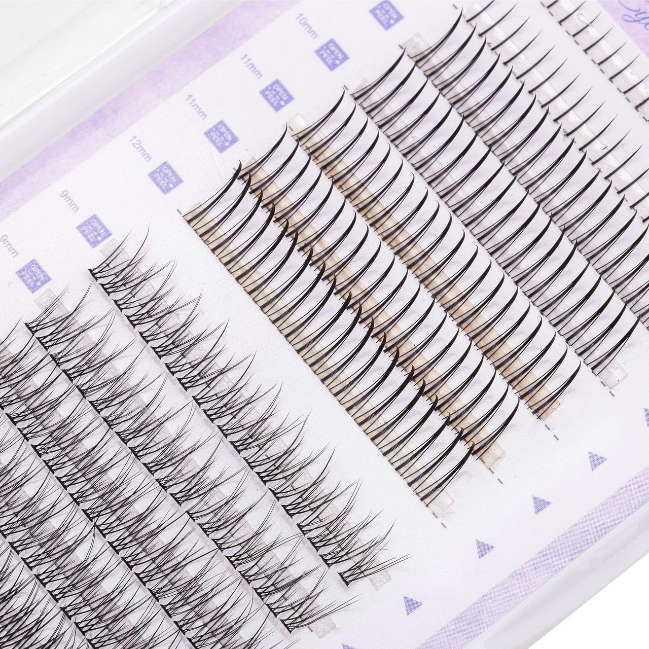 Ninetynine 240pcs Mixed Pack C Curl False Eyelash Extension Individual Lashes Lower Bottom Lash (5-6mm) Fairy Style A Shape (10-12mm) Fish Tail (9-11mm) Natural Clusters, 240 Count (Pack of 1)