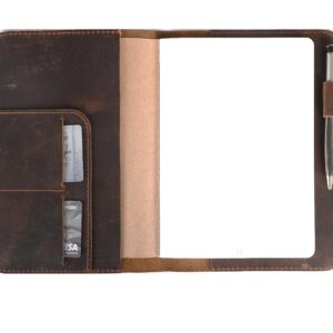 The Antiq Leather Journal Cover, A5 Diary Cover, Planner Cover- Brown 5.75x8.25