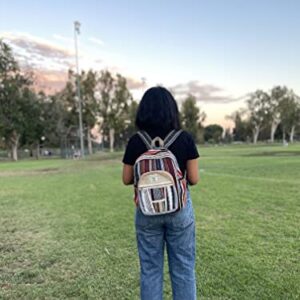 Small 13" Cotton stripe hemp backpack, hippie backpack, himalayan backpack, macboook 13" backpack, hippie backpack, trekking backpack, traveling backpack, nepali backpack (SMALL 13")