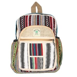 Small 13" Cotton stripe hemp backpack, hippie backpack, himalayan backpack, macboook 13" backpack, hippie backpack, trekking backpack, traveling backpack, nepali backpack (SMALL 13")
