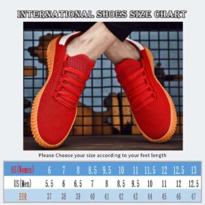 Men's Barefoot Tennis Shoes Lightweight Cross Training Shoes Trail Running Shoes,Red,EU43=9.5 US Men/11 US Women