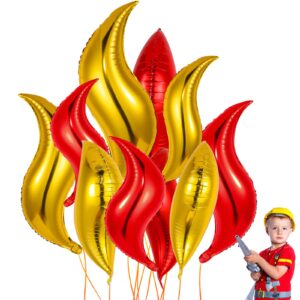 36 inch 10 pcs fire balloons extra large fire truck balloons flame balloons firefighter birthday party decorations fake campfire for hunting fireman party supplies