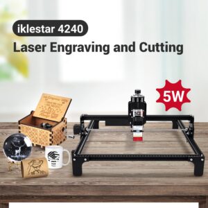 4240 Engraving Machine for Metal, Iklestar 20W Engraver and Cutter for Wood, 5000mW Optical Power, Compressed Spot, DIY Marking (16.54"x15.75")