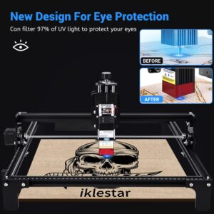 4240 Engraving Machine for Metal, Iklestar 20W Engraver and Cutter for Wood, 5000mW Optical Power, Compressed Spot, DIY Marking (16.54"x15.75")