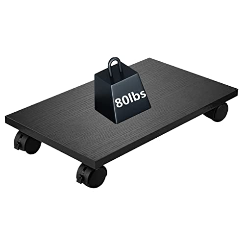 YuPinDiZu CPU Stand Computer Tower Stand Cart Floor PC Stand CPU Holder with 4 Caster Wheels Under Desk,NO Assemble (Black) (Black)