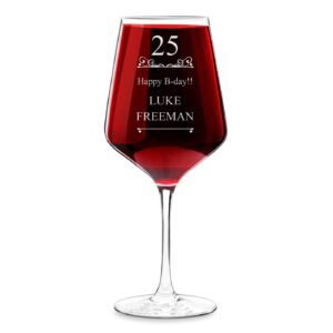 maverton wine glass for man - premium xl crystal glass with engraving - 17.9 oz. capacity - for him - for birthday - for wine connoisseur - stemware for christmas - bday