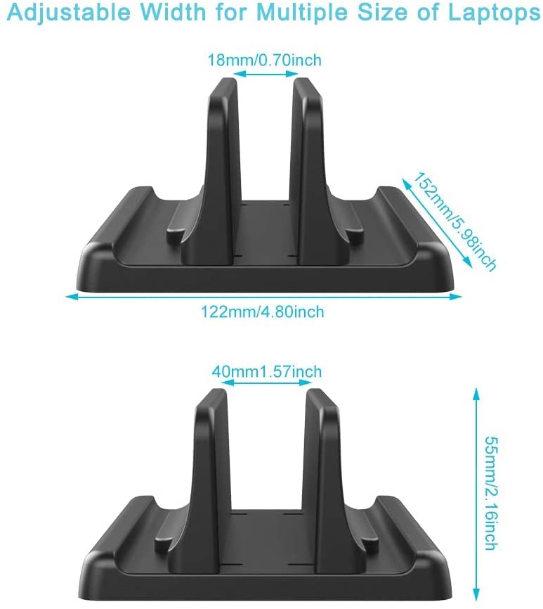 Vertical Laptop Stand Space-Saving Design Holder for WACOM/HUION/XP-Pen Ten Tablet, Adjustable Desktop Notebook Dock for MacBook Pro Air, Mac, HP, Dell, Microsoft Surface, Lenovo, up to 17.3 inches