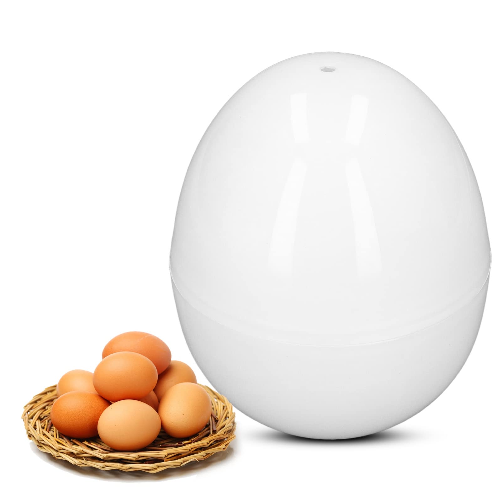 Hard Boiled Egg Cooker 4 Eggs Capacity Compact Design ABS Material Egg Shape Microwave Function Egg Boiler Easy to Use