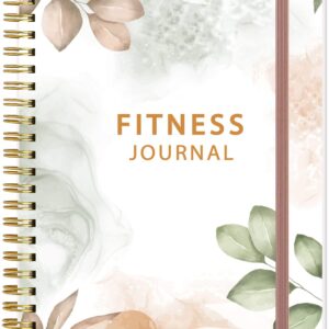 Simplified Fitness Journal for Women & Men,A5 Workout Journal/Planner Daily Exercise Log Book to Weight Loss, Gym, Muscle Gain, Bodybuilding Progress, 5.8"x8.3", Pink Flower