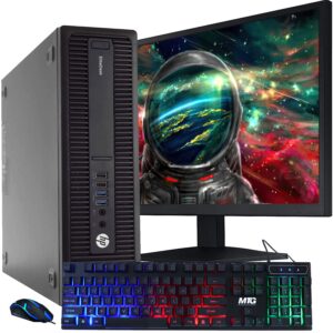 hp elite desktop computer pc, 3.1 ghz, intel core i5, 8gb ram, 1tb, hdd, 22 inch led monitor, rgb keyboard and mouse, wifi, windows 10 pro