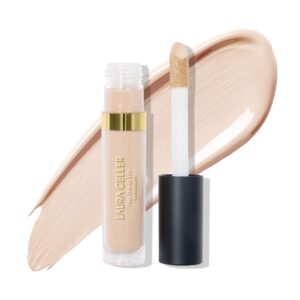 laura geller new york the ideal fix concealer - light - buildable medium to full coverage liquid concealer - covers under eye dark circles & blemishes - long-lasting